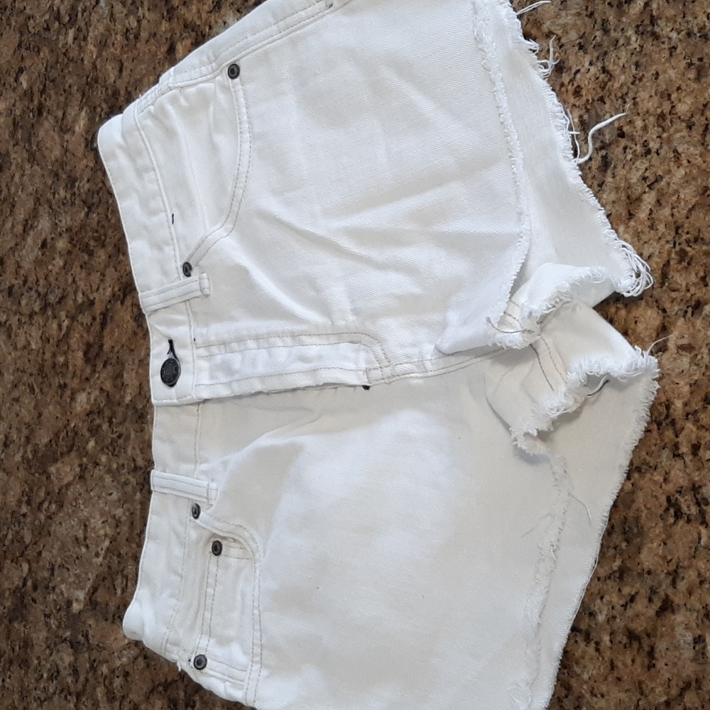 Free people all white jeans shorts